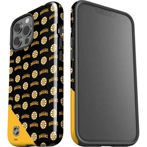 NHL Boston Bruins Pattern iPhone 15 Pro Max Impact Case